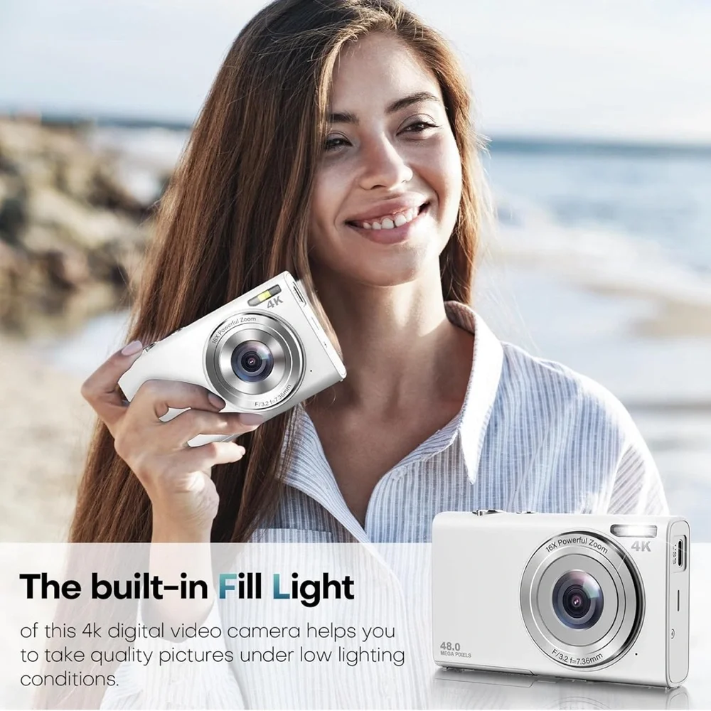 new in box Digital Camera 2.7K 48MP with 32GB Memory Card